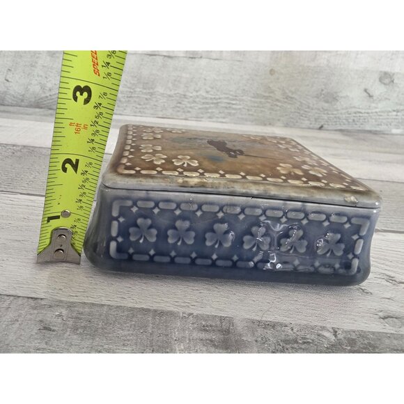 Vintage Irish Porcelain Trinket Box Hunter Scene & Shamrock Design Wade Ireland - Picture 8 of 10